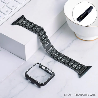 Band + Case Metal Strap For Apple Watches