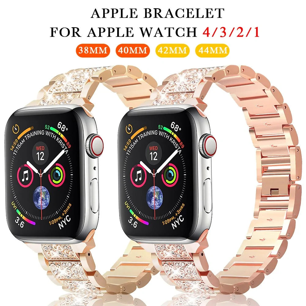 Band + Case Metal Strap For Apple Watches